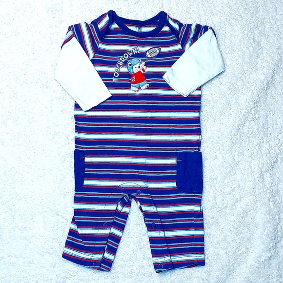 Bundle of Boy's 3-6mo Striped Rompers - Picture 2 of 12